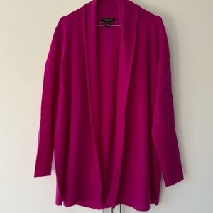 100% Cashmere Charter Club Open-Front Cardigan – Fuchsia Pink, Size M